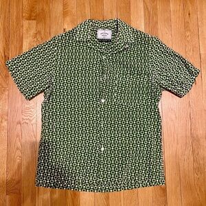 Portuguese Flannel Green Embroidered Folclore 3 Short Sleeve